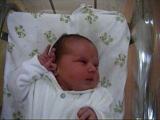 [ After testing, sucking through nose, 
giving shots, bathing and finally dressed]